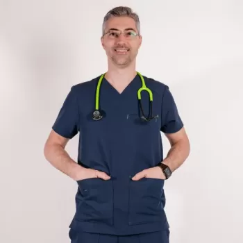 Bluza medicala Lotus Flex, stretch, bleumarin, TRS-NP16-1