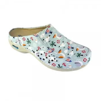 Saboti medicali din piele naturala, lavabili, Nursingcare Wash'Go Berlin, marin-1