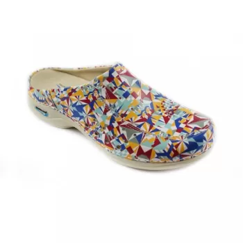 Saboti medicali din piele naturala, lavabili, Nursingcare Wash'Go Berlin, triunghiuri colorate-1