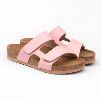 Saboti dama, de vara, din piele, Leon 4051 Orlando, roz-1