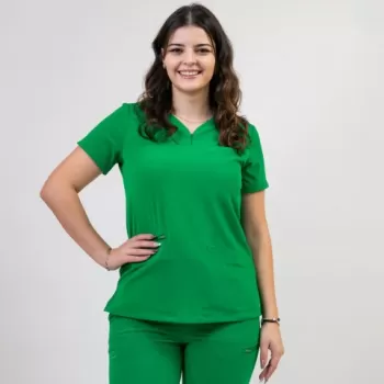 Bluza medicala Lotus Flex, stretch, verde chirurgical inchis, TS-NP10-1