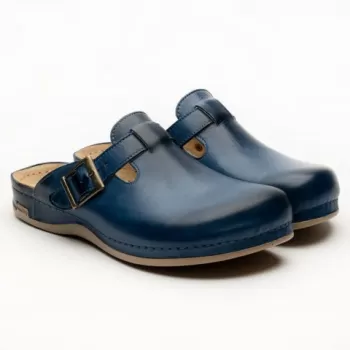 Saboti medicali, de barbati, din piele, bleumarin, Leon 707M-1