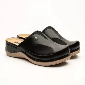 Saboti medicali, de dama, din piele, negru, Leon 912-1