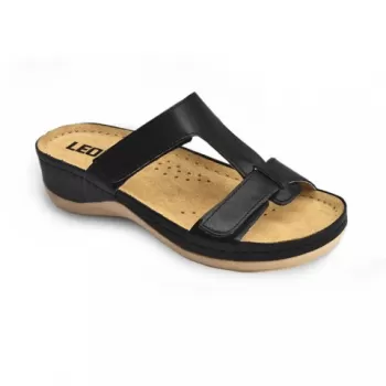 Saboti dama, din piele, de vara, Leon 914, negru-1