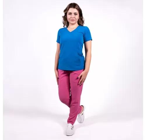 7-Costum-medical-Lotus-Flex--stretch--albastru-royal-fucsia-orhidee--TS-NP8-TS-SP3