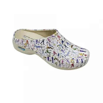 Saboti medicali din piele naturala, lavabili, Nursingcare Wash'Go Berlin, Cartoon 2-1