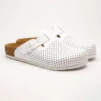 Saboti medicali Leon 4700, de barbati, din piele, alb-1