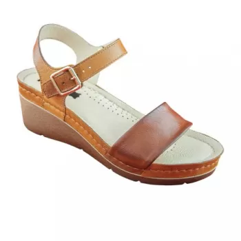 Sandale Leon 1070, de vara, din piele, maro-1